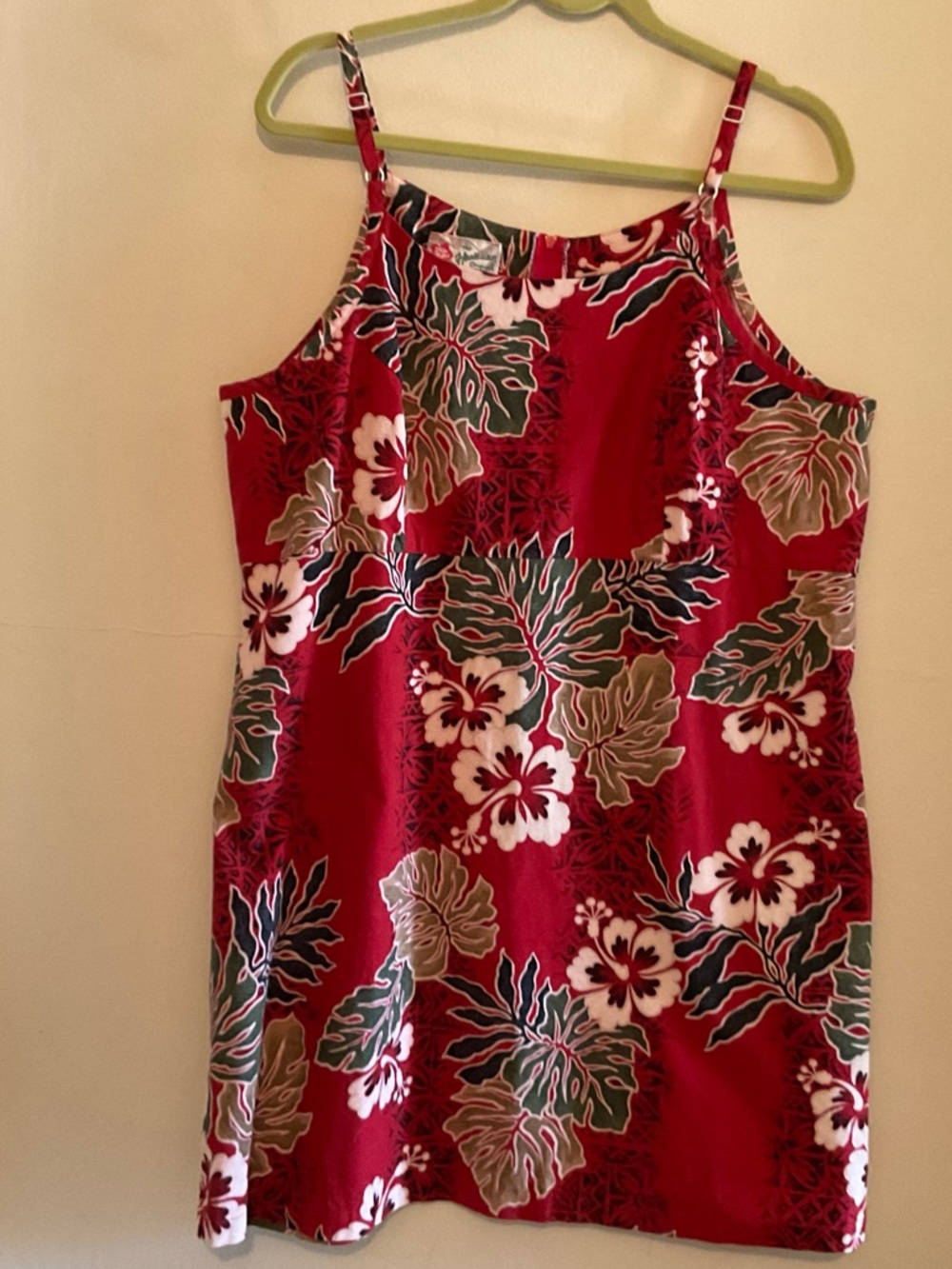 Hilo Hattie XL Hawaiian Sundress Vintage Floral Tropical Cotton Adj Strap EXC